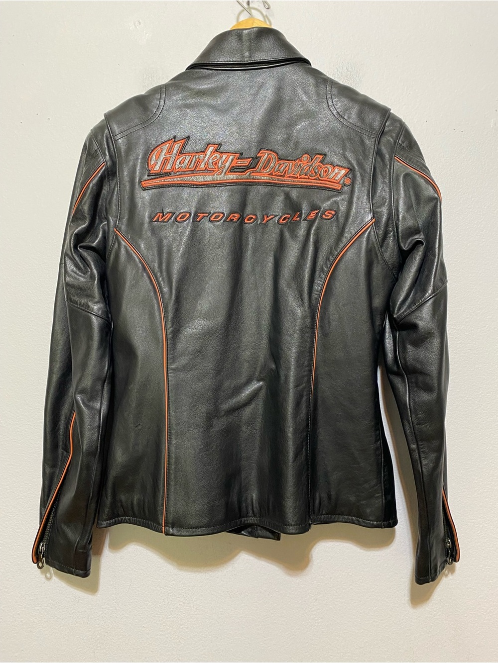 Harley-Davidson Women's Leather Motorcycle Riding Jacket Size XS Embroidered